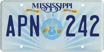 MS license plate APN242