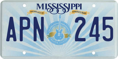 MS license plate APN245