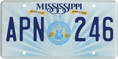 MS license plate APN246