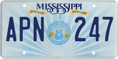 MS license plate APN247