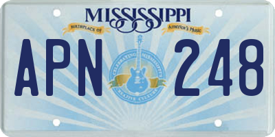 MS license plate APN248