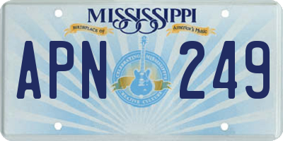 MS license plate APN249