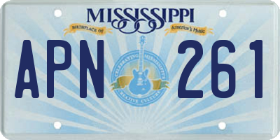 MS license plate APN261