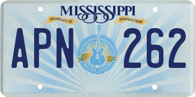 MS license plate APN262