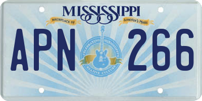 MS license plate APN266