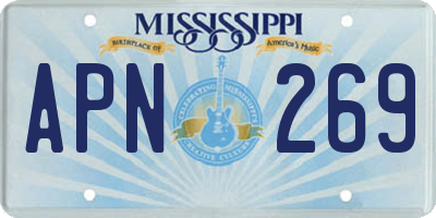 MS license plate APN269