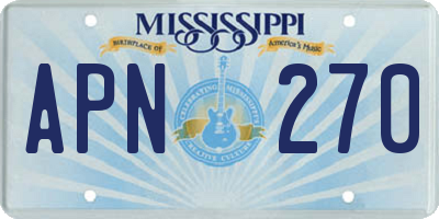 MS license plate APN270