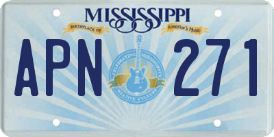 MS license plate APN271