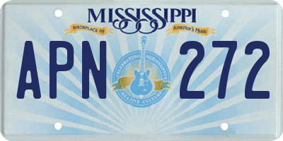MS license plate APN272