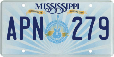 MS license plate APN279