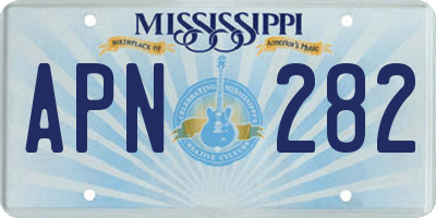 MS license plate APN282