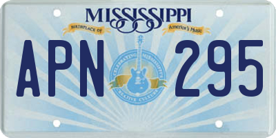 MS license plate APN295