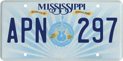 MS license plate APN297