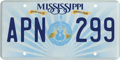 MS license plate APN299