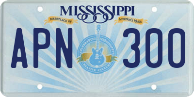 MS license plate APN300