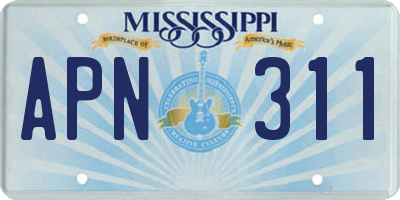 MS license plate APN311