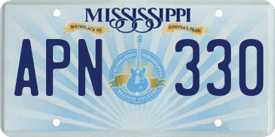 MS license plate APN330