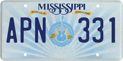 MS license plate APN331