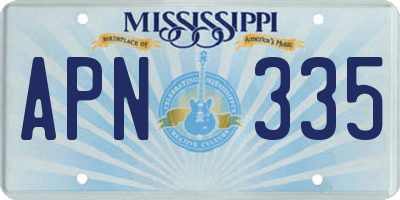 MS license plate APN335