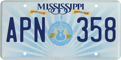 MS license plate APN358