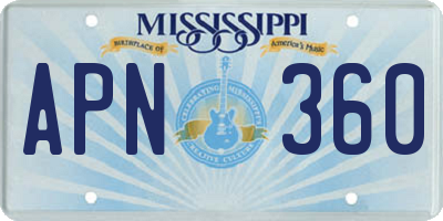 MS license plate APN360