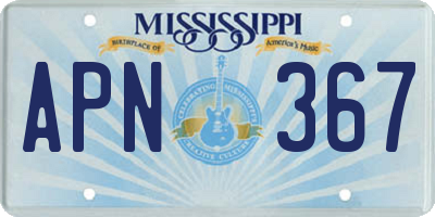 MS license plate APN367