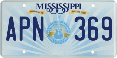 MS license plate APN369