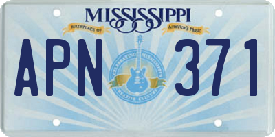 MS license plate APN371