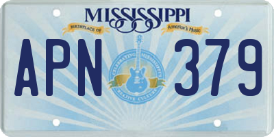 MS license plate APN379