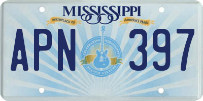 MS license plate APN397