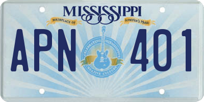 MS license plate APN401