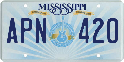 MS license plate APN420