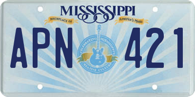 MS license plate APN421