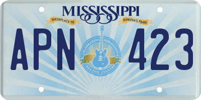 MS license plate APN423