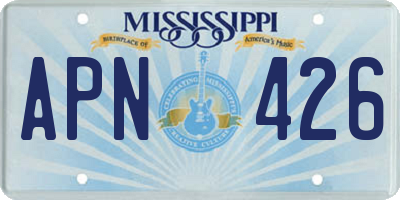 MS license plate APN426