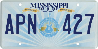 MS license plate APN427