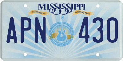 MS license plate APN430