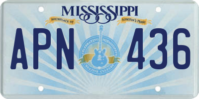 MS license plate APN436