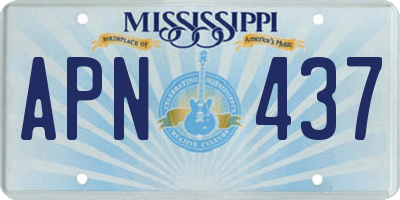 MS license plate APN437