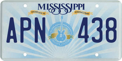 MS license plate APN438