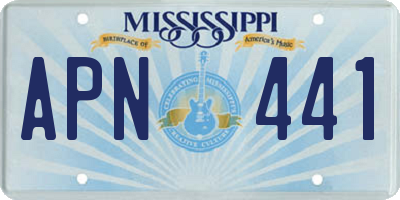 MS license plate APN441
