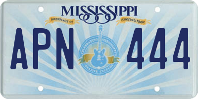 MS license plate APN444