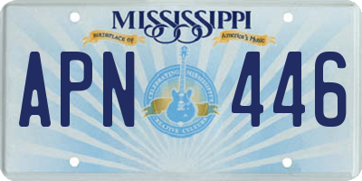 MS license plate APN446