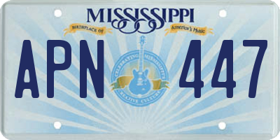 MS license plate APN447