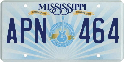MS license plate APN464