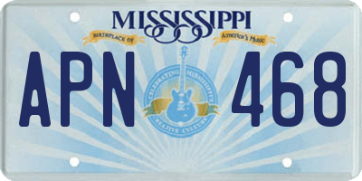 MS license plate APN468