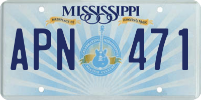 MS license plate APN471