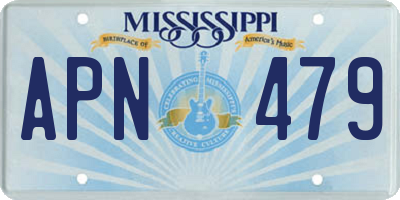 MS license plate APN479