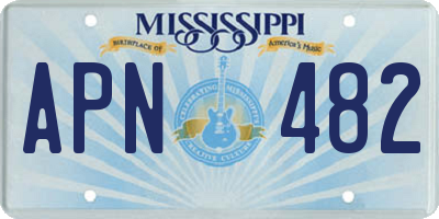 MS license plate APN482
