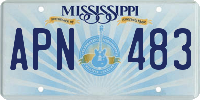 MS license plate APN483